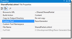 Razor-Generator-Common-Project-View-Properties